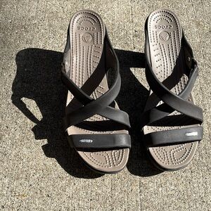 CROCS women’s sandals heels Cyprus heel chunky platform comfort size 11